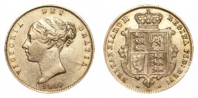Victoria, 1837-1901. Gold Half Sovereign, 1866, London. Very fine.. 4.00 g. 19.3 mm. Mintage: 2,058,776. Marsh 442, S-3860. Die number 10. Very fine.