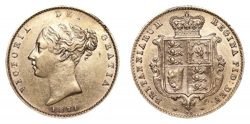Victoria, 1837-1901. Gold Half Sovereign, 1871, London. Good VF-almost EF.. 4.00...