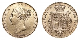 Victoria, 1837-1901. Gold Half Sovereign, 1871, London. Good VF-almost EF.. 4.00 g. 19.3 mm. Mintage: 2,217,760. Marsh 446, S-3860. Die number 52. Goo...