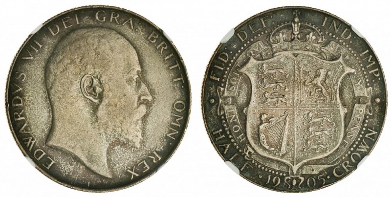 Edward VII, 1901-10. Halfcrown, 1905, London. NGC XF45. 14.14 g. 32.3 mm. Mintag...