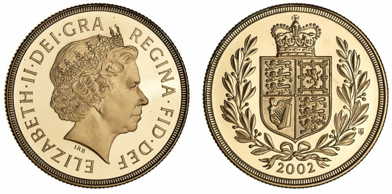 Elizabeth II, 1953-. Gold 2 Pounds - Double Sovereign, 2002, London. FDC. 15.98 ...