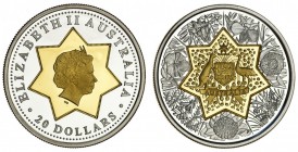 AUSTRALIA. Elizabeth II, 1953-. Proof Centenary of Federation Floral Emblems Bi-Metal Coin, 2001, Perth. Fleur-de-Coin. 19.60 g. 32.1 mm. Mintage: 7,5...