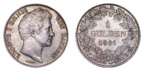 GERMANY: BAVARIA. Ludwig I, 1825-48. Gulden, 1841, Munich. Brilliant uncirculated.. 10.60 g. 30 mm. Mintage: 4,362,295. J.62; KM#788. Virtually as str...