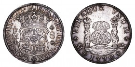 MEXICO. Charles III, 1759-88. 8 Reales, 1770-M FM, Mexico City. aExtremely fine.. 27.00 g. 39 mm. KM# 105. Piece-of-eight. aExtremely fine.