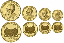 NIGER. Republic. 10, 25, 50, 100 Francs, 1960. Fleur-de-Coin (FDC). 60.20 g. Mintage: 1,000. KM# 1-4. Non-circulating presentation set in box of issue...