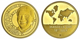 NORWAY. . Gold Medal, 2014, Kongsberg. . 7.77 g. 25 mm. Mintage: 1,500. Gold medal struck by the Norwegian mint in remembrance of Nelson Mandela. Some...