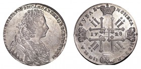 RUSSIA. Peter II, 1727-30. Rouble, 1728, Moscow - Kadashevsky. Uncirculated.. 28.06 g. Dav. 1668; Bitkin 84. Obverse weakly struck, however a magnific...