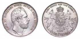 SWEDEN. Carl XV, 1859-72. Riksdaler Riksmynt, 1871/61, Stockholm. Extremely fine.. 8.50 g. 24.9 mm. Mintage: 208,078. KM# 708. Extremely fine.