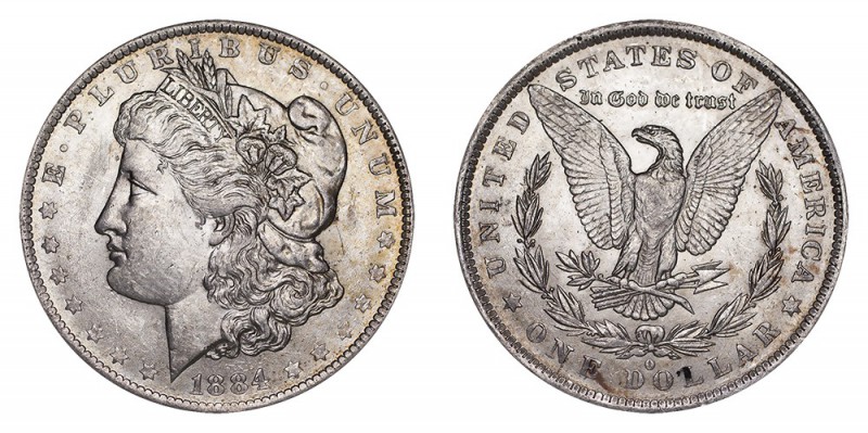 UNITED STATES. Morgan Dollar, 1878-1921. $1, 1884-O, New Orleans. Mint state.. 2...