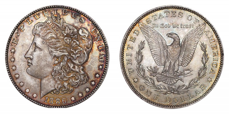 UNITED STATES. Morgan Dollar, 1878-1921. $1, 1886, Philadelphia. Mint state.. 26...