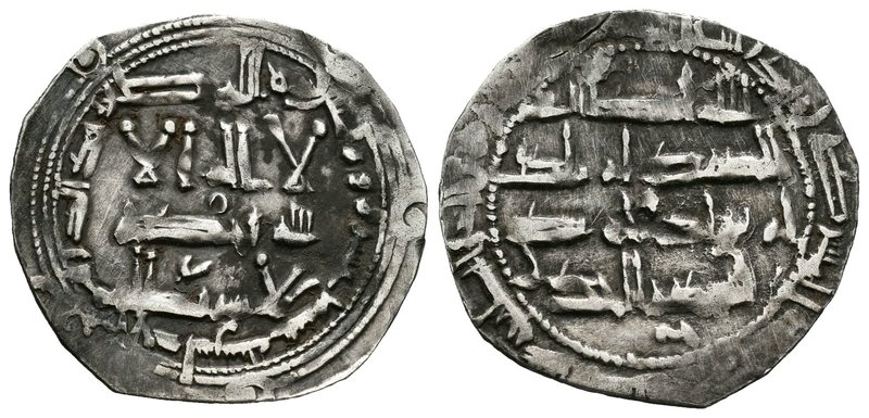 Emirato. Abderrahman II. Dirhem. 219 H. Al Andalus. (Vives-153 variante). Ag. 2,...
