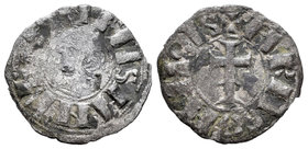 Corona de Aragón. Alfonso El Batallador (1104-1134). Dinero. Navarra. (Cru-219 variante). Ve. 0,88 g. Variante por leyenda ARAGONENSIS en reverso. Muy...