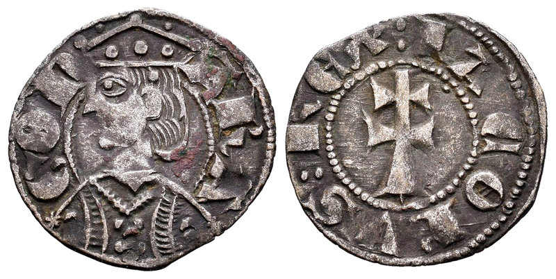 Corona de Aragón. Jaime II (1291-1327). Dinero jaqués. Aragón. (Cru-364). Anv.: ...