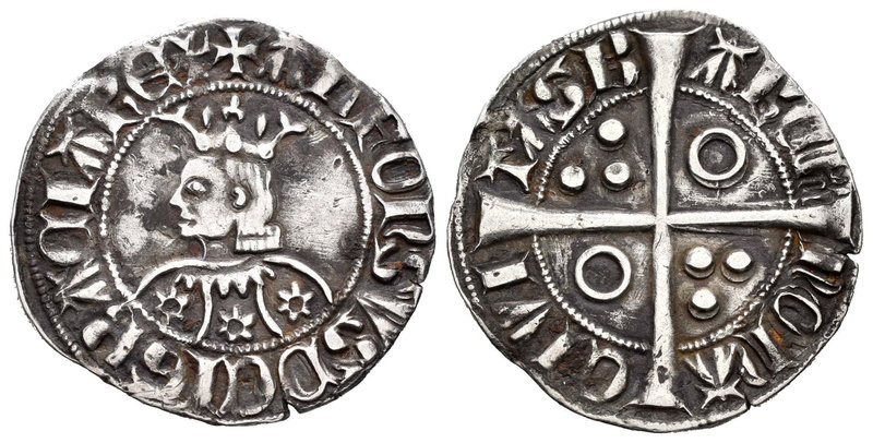 Corona de Aragón. Alfonso III (1327-1336). 1 croat. Barcelona. (Cru-366.1). Ag. ...