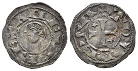 Reino de Castilla y León. Alfonso I (1109-1126). Dinero. Toledo. (Bautista-40). Ve. 0,84 g. Estrella en el 1º y 4º cuartel. Algunos autores atribuyen ...