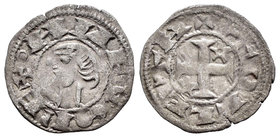 Reino de Castilla y León. Alfonso I (1109-1126). Dinero. Toledo. (Bautista-40.2). Ve. 0,60 g. Roel al inicio de la leyenda del anverso. MBC+. Est...25...