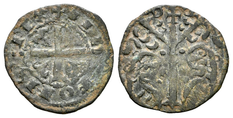 Reino de Castilla y León. Alfonso IX (1188-1230). Dinero. (Bautista-247). Ve. 0,...