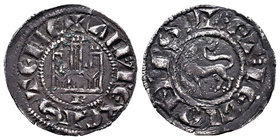 Reino de Castilla y León. Alfonso X (1252-1284). Pepión. Burgos. (Bautista-346). Ve. 0,99 g. Con B bajo el castillo. Pátina oscura. MBC+. Est...60,00....