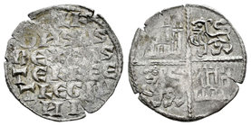 Reino de Castilla y León. Alfonso X (1252-1284). Dinero de seis líneas. Sin ceca. (Bautista-360.1). Ve. 1,06 g. Buena acuñación. EBC. Est...40,00.
