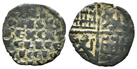 Reino de Castilla y León. Alfonso X (1252-1284). Dinero de seis líneas. (Bautista-365.1). Ve. 0,88 g. Marca de ceca de roseta en el primer cuadrante y...
