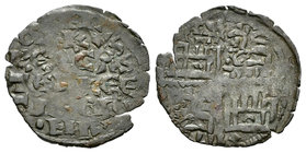 Reino de Castilla y León. Alfonso X (1252-1284). Dinero de seis líneas. (Bautista-368.3). Ve. 0,59 g. Creciente en 1º cuadrante y rombo en 4º cuadrant...