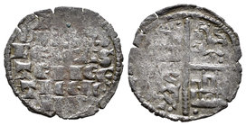 Reino de Castilla y León. Alfonso X (1252-1284). Dinero de seis lineas. (Bautista-371.2). Ve. 0,77 g. Con punto en primer y cuarto cuadrante. MBC-. Es...