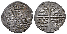 Reino de Castilla y León. Alfonso X (1252-1284). Dinero de seis lineas. (Bautista-373). (Abm-373). Ve. 0,63 g. Marca de ceca estrella en el primer cua...