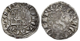 Reino de Castilla y León. Alfonso X (1252-1284). Novén. Burgos. (Bautista-394). (Abm-263). Ve. 0,72 g. Con B bajo el castillo. Pequeño agujerito. MBC+...