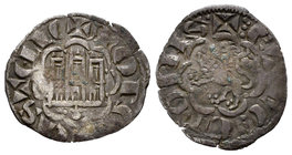 Reino de Castilla y León. Alfonso X (1252-1284). Novén. Coruña. (Bautista-395). (Abm-395). Ve. 0,59 g. Con venera bajo el castillo. MBC+. Est...30,00....