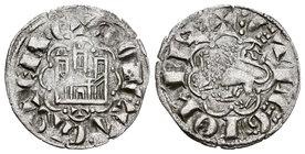 Reino de Castilla y León. Alfonso X (1252-1284). Novén. Toledo. (Bautista-401). Ve. 0,70 g. Con T bajo el castillo. MBC+. Est...35,00.