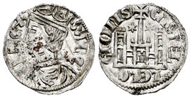 Reino de Castilla y León. Sancho IV (1284-1295). Cornado. (Bautista-437 variante). Rev.: Estrella a los lados de la cruz y puerta de dos segmentos sup...