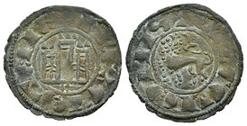 Reino de Castilla y León. Fernando IV (1295-1312). Pepión. Burgos. (Bautista-450). Ve. 0,72 g. B bajo el castillo. MBC. Est...25,00.