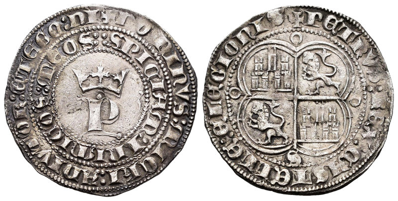 Reino de Castilla y León. Pedro I (1350-1368). 1 real. Sevilla. S. (Abm-380). (B...