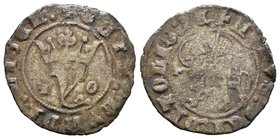 Reino de Castilla y León. Juan I (1379-1390). Blanca del Agnus Dei. Toledo. (Bautista-731.1). Ve. 1,35 g. Y coronada entre T y O, con T delante del co...