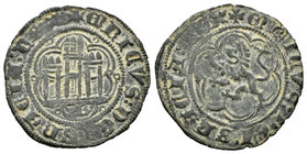 Reino de Castilla y León. Enrique III (1390-1406). Blanca. Burgos. (Bautista-771). (Abm-597). Ve. 2,02 g. Con B bajo el castillo. MBC+. Est...15,00.