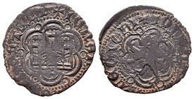 Reino de Castilla y León. Juan II (1406-1454). Blqncq. Sevilla. (Bautista-812). Ve. 1,58 g. Con S debajo del castillo. BC+. Est...25,00.