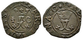 Fernando e Isabel (1474-1504). Blanca. Cuenca. (Cal-592). Ae. 0,99 g. Armiño y C gótica en anverso. MBC+. Est...18,00.