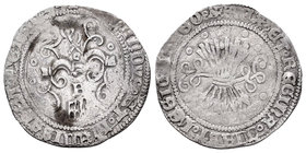 Fernando e Isabel (1474-1504). 1/2 real. Segovia. (Cal-458). Ag. 1,51 g. Acueducto y B. MBC-. Est...120,00.