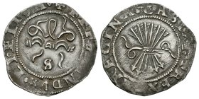 Fernando e Isabel (1474-1504). 1/2 real. Sevilla. (Cal-467). (Lf-E6.0.7 variante). Ag. 1,51 g. EBC-. Est...110,00.