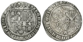 Fernando e Isabel (1474-1504). 1 real. Burgos. (Cal-287). Ag. 3,10 g. Venera en la leyenda del reverso. MBC-. Est...60,00.