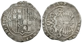 Fernando e Isabel (1474-1504). 4 reales. Sevilla. (Cal-211). Ag. 13,20 g. Ensayador d cuadrada en reverso. BC+. Est...100,00.