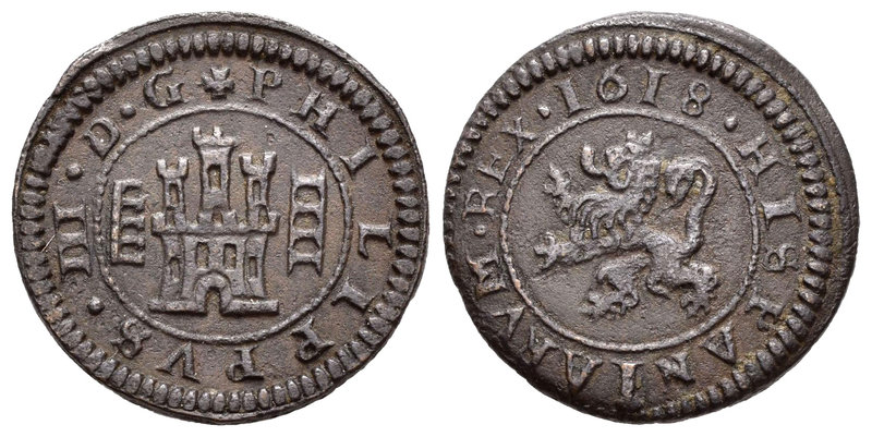 Felipe III (1598-1621). 4 maravedís. 1618. Segovia. (Cal-823). (Jarabo-Sanahuja-...