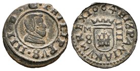 Felipe IV (1621-1665). 4 maravedís. 1664. Madrid. S. (Cal-1450). (Jarabo-Sanahuja-M456). Ae. 1,19 g. EBC-. Est...30,00.