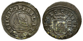 Felipe IV (1621-1665). 4 maravedís. 1663. Segovia. BR. (Cal-1512). (Jarabo-Sanahuja-571). Ae. 0,91 g. Reverso desplazado. MBC+/MBC-. Est...25,00.