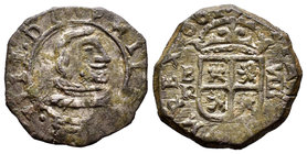 Felipe IV (1621-1665). 8 maravedís. 1661. Burgos. R. (Cal-1258). (Jarabo-Sanahuja-M11). Ae. 2,42 g. Acuñada a martillo. MBC-. Est...35,00.