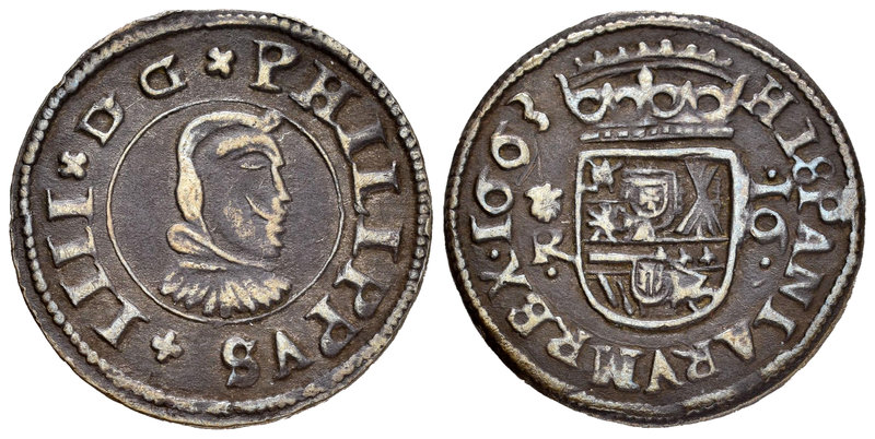 Felipe IV (1621-1665). 16 maravedís. 1663. Coruña. R. (Cal-1301). (Jarabo-Sanahu...