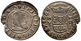Felipe IV (1621-1665). 16 maravedís. 1664. Madrid. Y. (Cal-1406). (Jarabo-Sanahuja-M414). Ae. 3,81 g. Defecto de cospel. EBC-. Est...25,00.