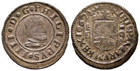Felipe IV (1621-1665). 16 maravedís. 1662. Segovia. BR. (Cal-1510). (Jarabo-Sanahuja-M519). Ae. 3,73 g. MBC+. Est...35,00.