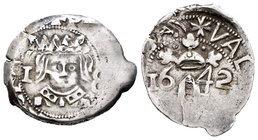 Felipe IV (1621-1665). Dieciocheno. 1642. Valencia. (Cal-1106). Ag. 2,29 g. MBC. Est...60,00.