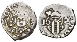 Felipe IV (1621-1665). Dieciocheno. 1642. Valencia. (Cal-1106). Ag. 2,14 g. MBC. Est...50,00.